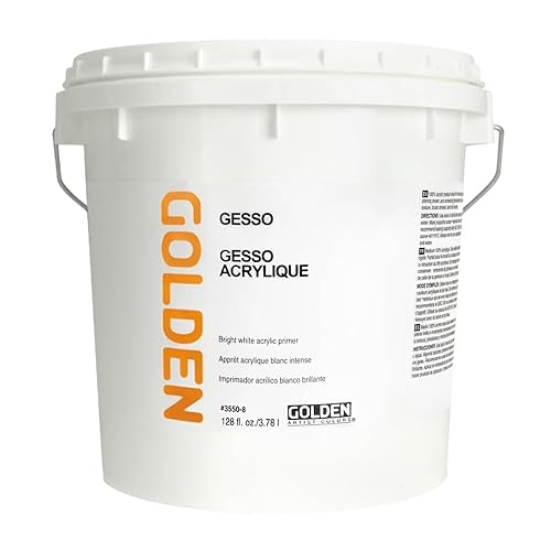 GOLDEN Gesso, 128 fl. oz. Jug, Professional Acrylic Gesso, Opaque