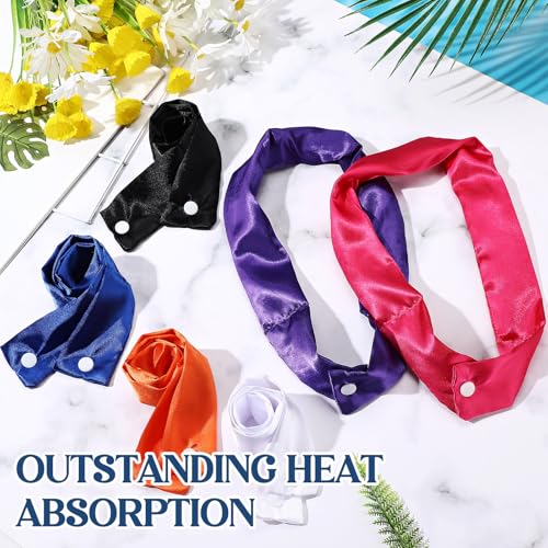 Image of Cozypower 6 Pcs Cooling Neck Wraps with Button Cooling Bandana Neck Cooler Scarf for Hot Weather Ice Neck Wrap Summer Outdoor