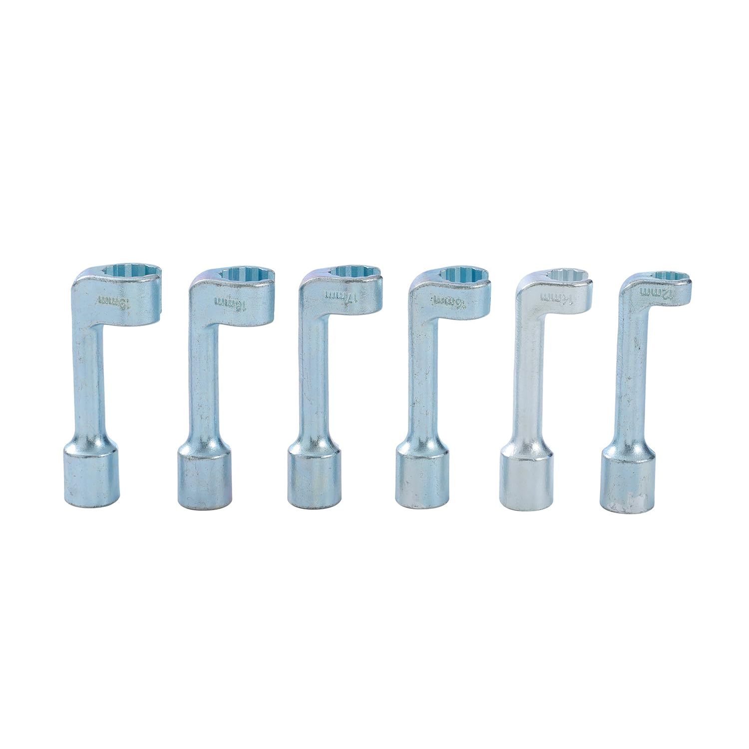 KATSU Tools Set di Chiavi a Bussola per Linee Iniettori Diesel 6 Pezzi 1/2", Metriche 12 14 16 17 18 19mm, Strumento a L per Smontaggio Linee Carburante 449614