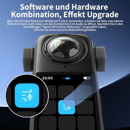 VRIG 6 Set/Mikrofon Windmuff für Insta360 X5 / X4 / X3 / ONE Anti-Noise Windbreak Schwamm Kissen reduziert effektiv Geräusche und verbessert die Klangqualität