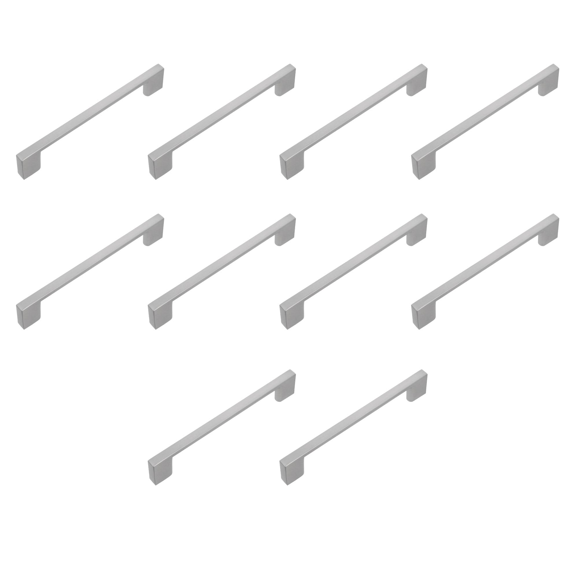 Tiradores para muebles de cocina y baño Amig, pack de 10 pomos modernos en níquel cepillado