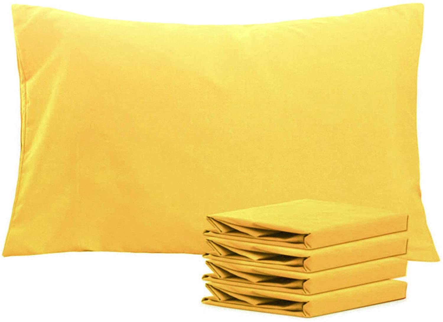 Travel Pillowcase 12x16 500 Thread Count Egyptian Cotton Set of 2 Toddler Pillowcase Zipper Closer 100% Egyptian Cotton (Toddler Travel 12x16 Zipper, Yellow)