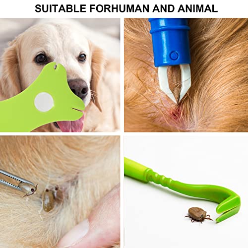 xnnmzhao Zeckenzange 9 In 1 Set Mit Etui, Zeckenzange Mensch Zeckenzange für Hunde, Zeckenkarte Komplettset Zum Entfernen Von Zecken für Mensch Hund Kinder (mit Aufbewahrungsbox)