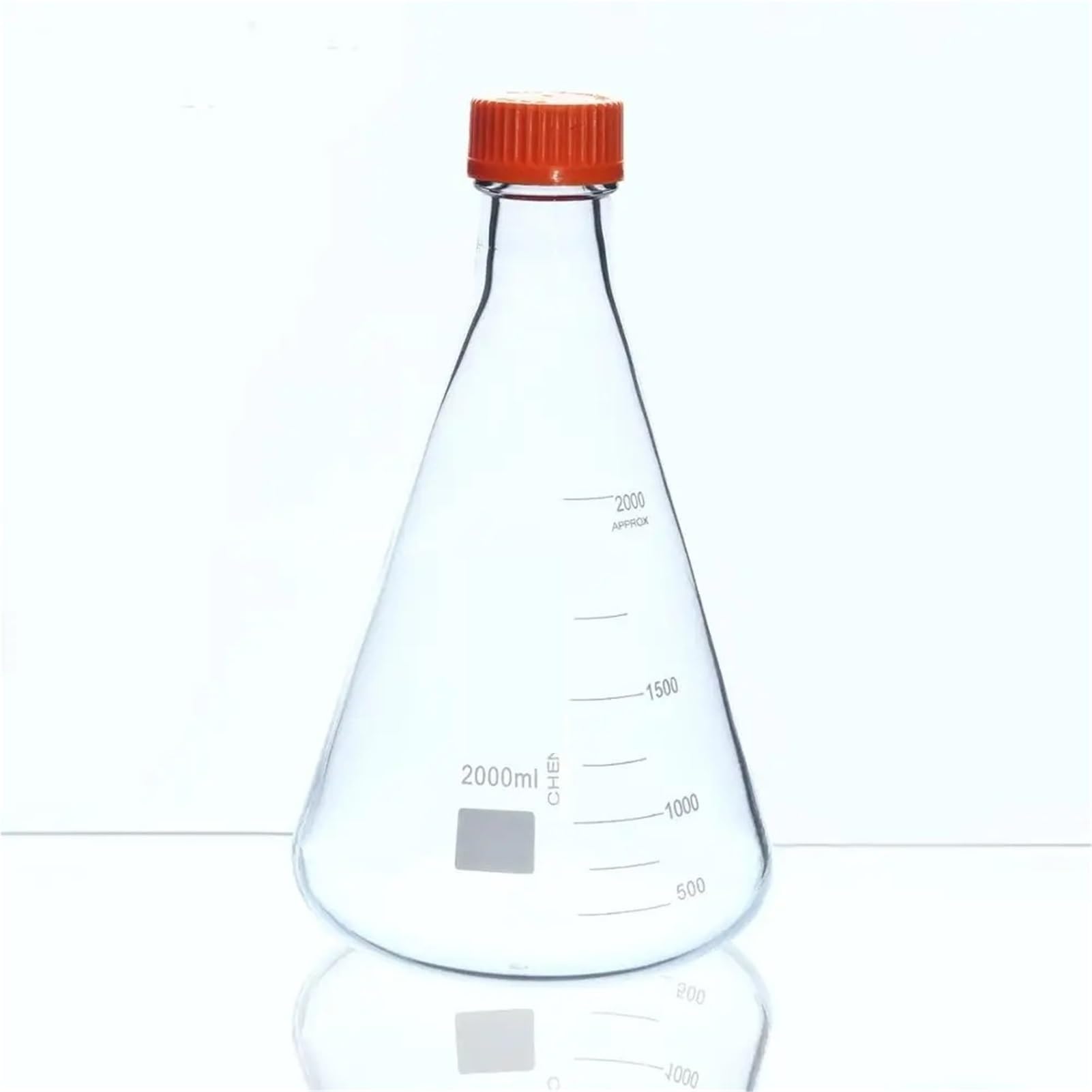 Juego de matraces de vidrio, Juego de 3 matraces cónicos con tapón de rosca de vidrio de borosilicato de alta densidad, tipo Erlenmeyer, resistencia GL45