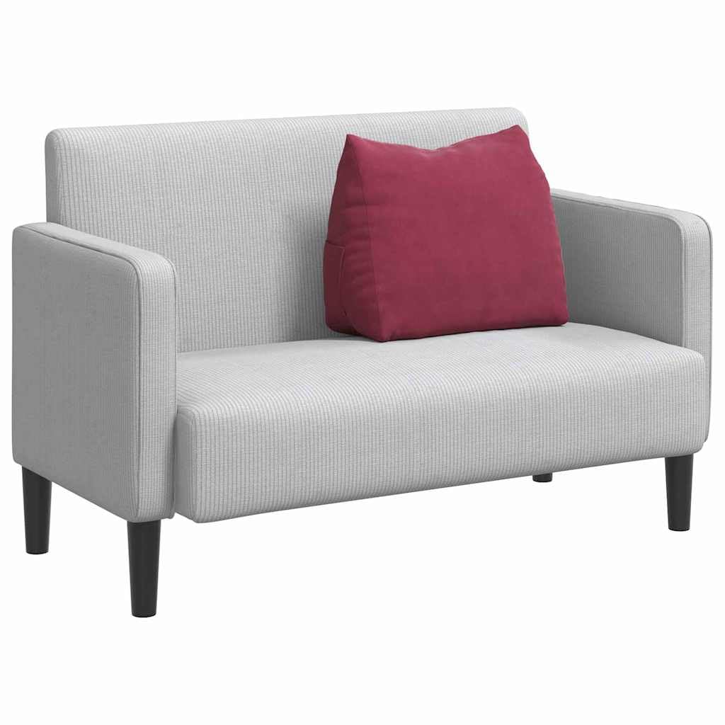 Poduszka na oparcie w kolorze czerwonego wina ze sztruksu, 60 x 20 x 50 cm, ergonomiczna poduszka do czytania, na sofę, do biura i łóżka, ze zdejmowaną poszewką, oddychająca i wszechstronna