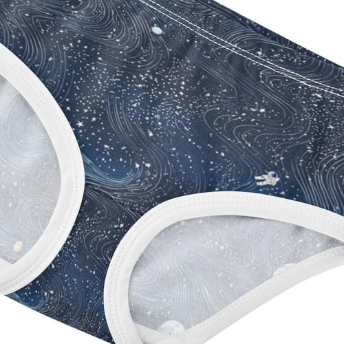 ZZKKO Universe Astronaut Planet Girls Underwear Toddler Panties for Girls Comfort Brief Size 2-8T3
