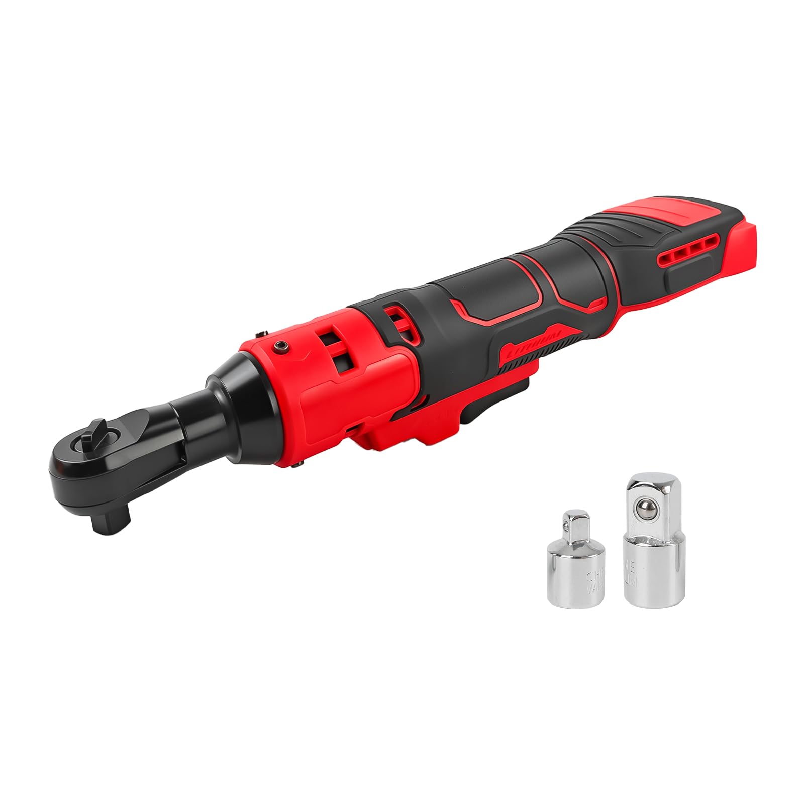 3/8" Cordless Ratchet Wrench Compatible with Milwaukee 18V, Electric Ratchet with 1/4" Adapter & 1/2" Adapter, 280RPM 80 Nm Powered Impact Ratchet for Bicycle & Car Maintenance