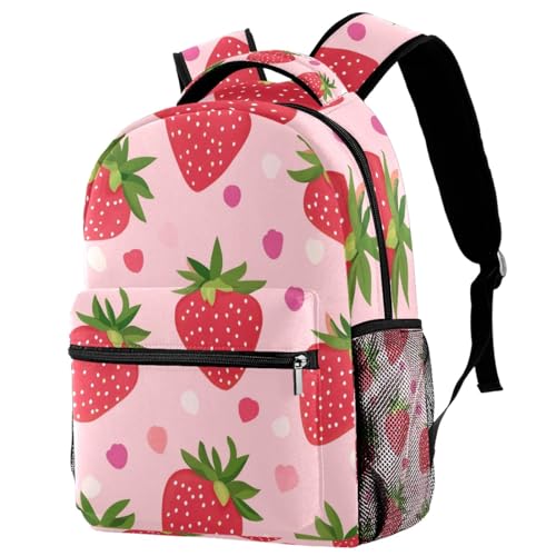 Sac à dos de voyage fraises pour l'école et sorties en famille multicolore