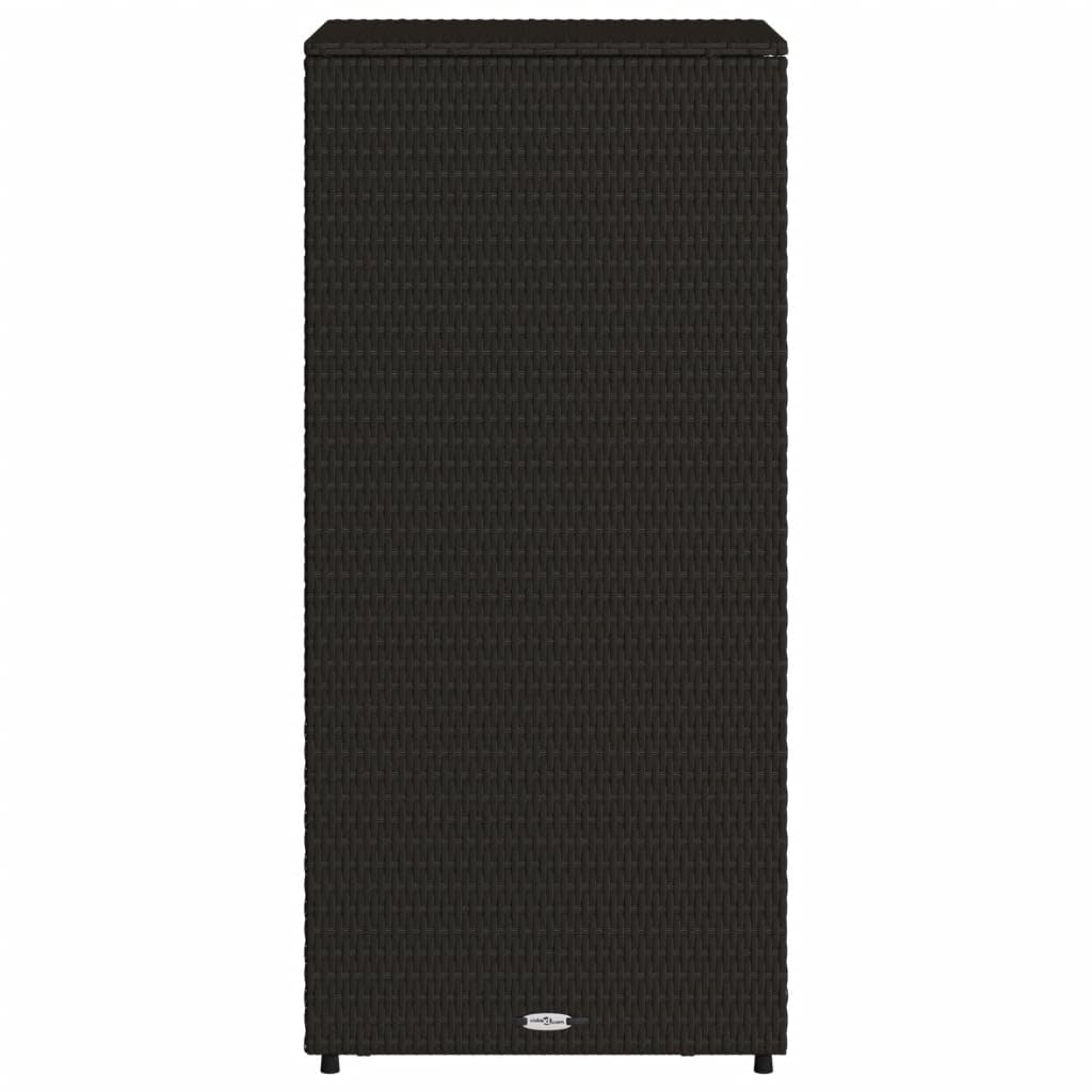 vidaXL Armadietto Portaoggetti da Giardino Nero 50x55x115cm Polyrattan