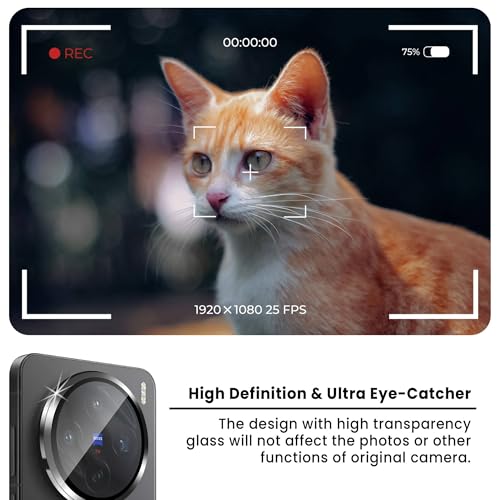 Image of FIRST MART Black Camera Ring Guard Protector for Vivo X200T | Tempered Glass with Metal Alloy Rings, HD Clear, Scratch Resistant, Case-Friendly | Pack of 1
