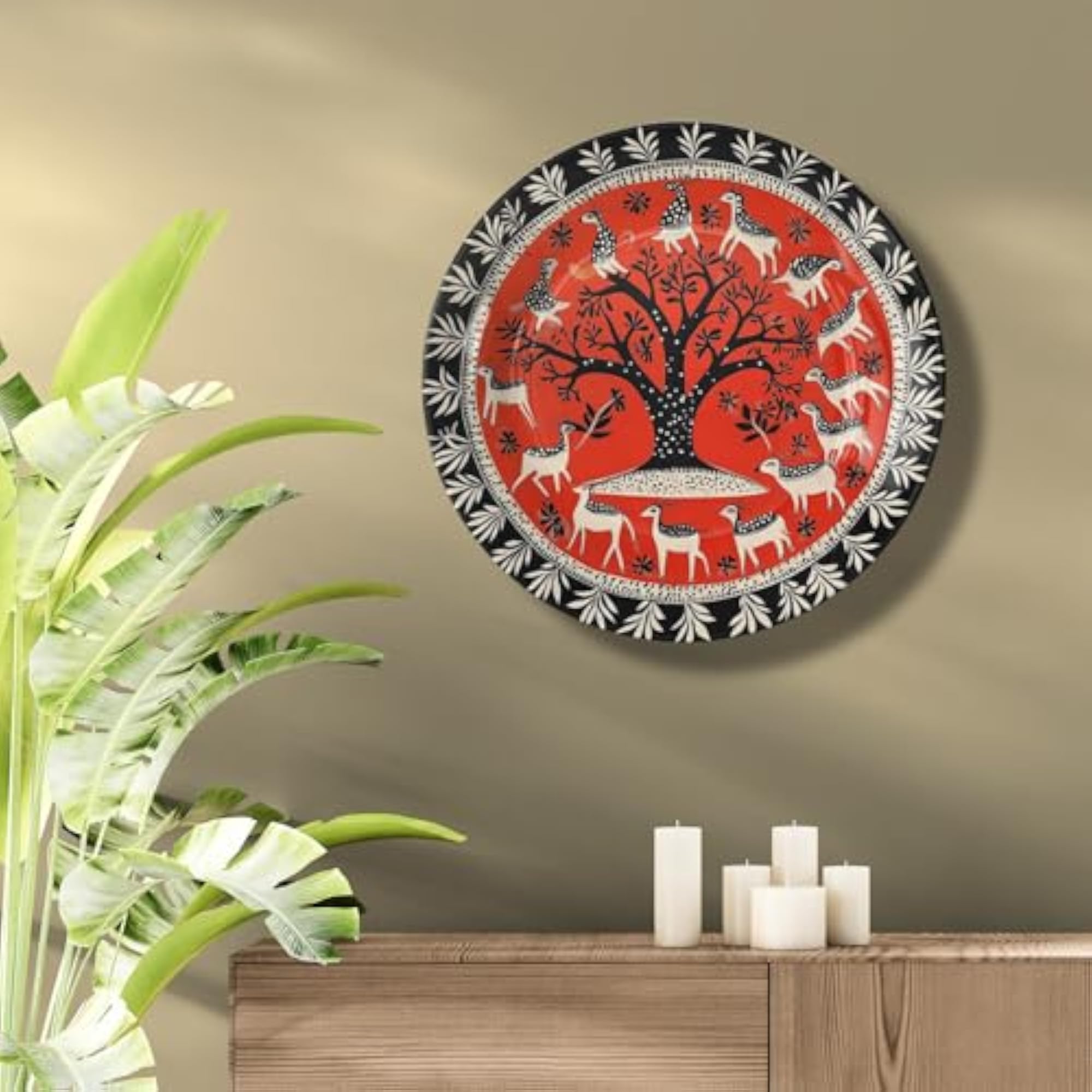 Warli Tribal Wall Art Plate