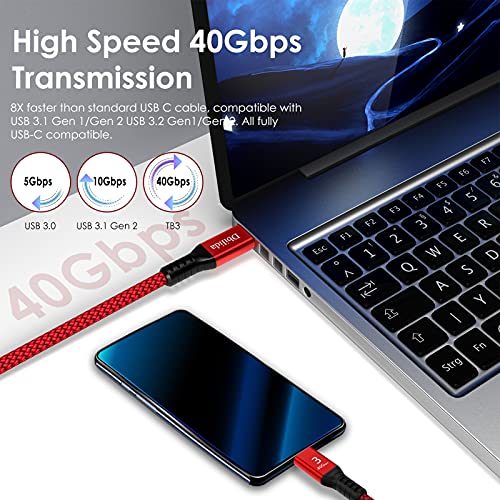 Dbilida 240W for Thunderbolt 3 Cable 40Gbps 8K 60Hz, 4K 144Hz 4FT, USB4 USB C Display Cable for MacBook Pro Air, SSD, Dell XPS HP, iPhone 17, SSD, Mac mini M4 Pro - image 2