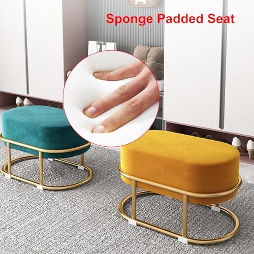 Banc de dressing bleu en velours pour optimiser un petit espace - 7