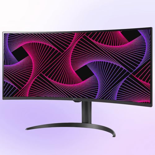 Image of LG 34 inch UltraWide Curved Smart Monitor, WQHD (3440 x 1440) 21:9 LCD Display, 100Hz, 3000:1, VA Panel, AirPlay, Built-in Speakers, webOS, Height & Tilt Adjustable Stand for Home Office