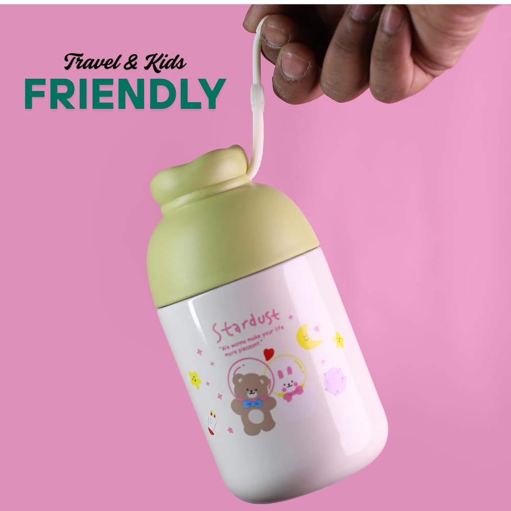 LiLLMONKiDZ Vacuum Insulated Food Jar for Baby/Kids 350ml, Thermos Flask Keeps Food Warm for Up to 10 Hrs, Small Hot Box As Multipurpose Container for Storing, Milk, Water, Juice & More (Light Green) - Image 2 thumbnail