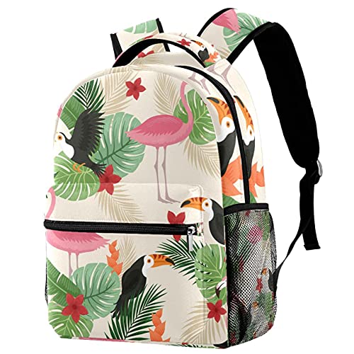 Sac à dos de voyage enfants motif oiseaux et feuilles tropicales