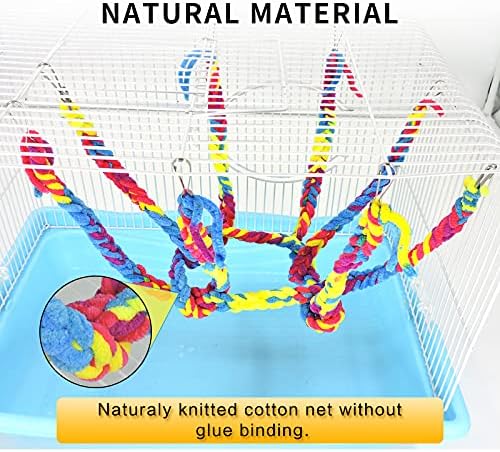 Andiker Sugar Glider Toys, 4Pcs Multicolored Braided Ropes Small Animal Toys Colorful Climbing Rope for Parrot, Sugar Gliders, Hamster, Guinea Pig, Squirrel, Ferret, Squirrel (4pcs)