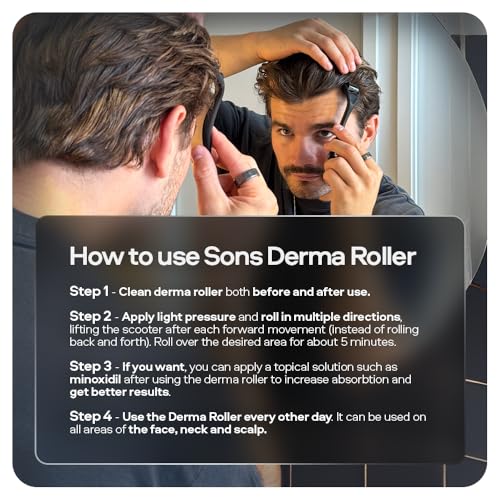 Sons Minoxidil 5% Spray (3x60ml) & 0.25mm Dermaroller for Men, Clinically Proven Hair Regrowth Formula, Hair Loss Treatment, Stimulates Follicles, Precise Applicator, Microneedling Boosts Absorption - Image 6