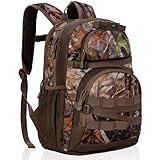 OUUTMEE Hunting Backpack, Camo Outdoor Hunting Pack for Bow or Rifle with Holder, for Hunting, Camping, Hiking