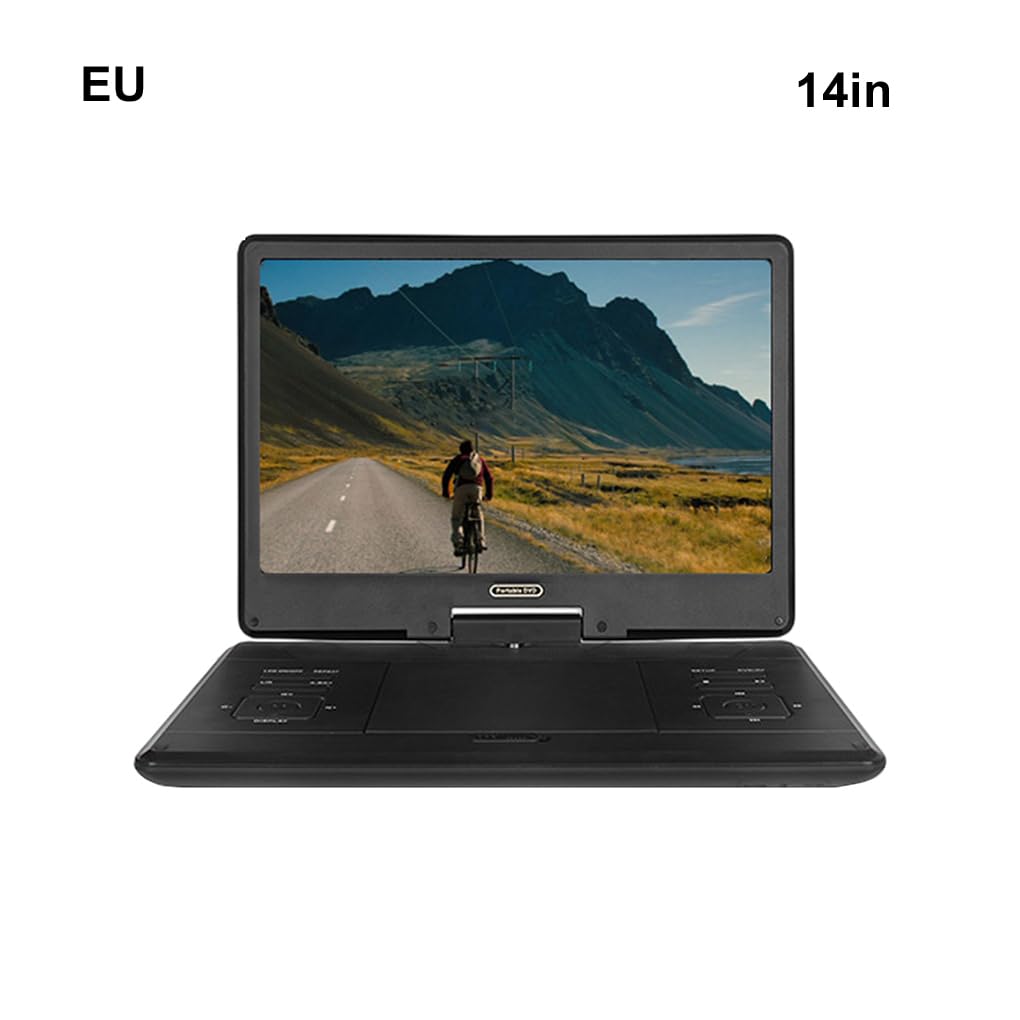 Reproductor de DVD Inteligente con batería de 3600 mAh, Memoria USB y reproducción Discos. Gira 180°. Ver, 14 Pulgadas