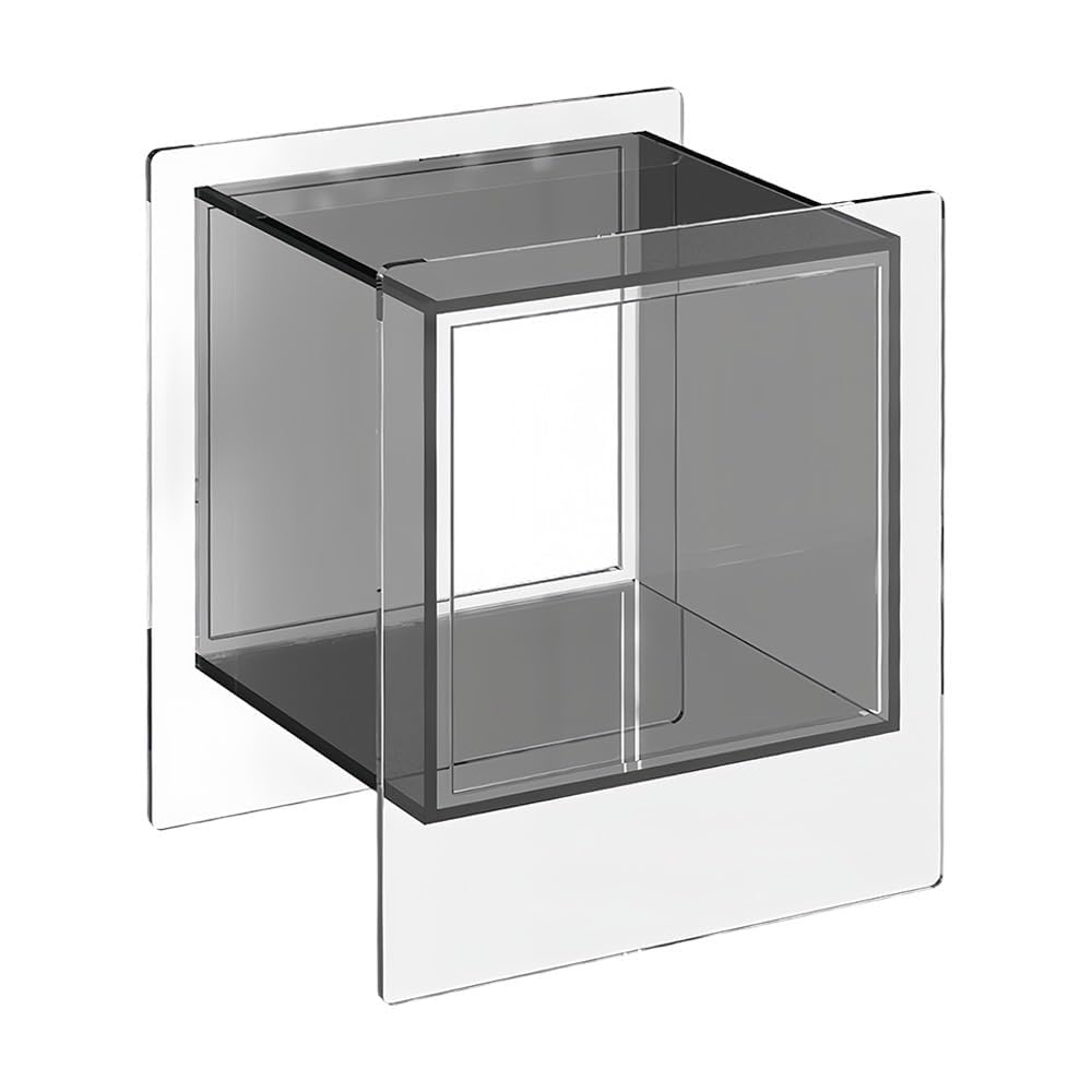SXZenSpace Geometric Coffee Table Acrylic Side Transparent Nightstand End for Living Rooms Bathrooms Solid Construction(Gray)