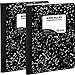 Emraw Composition Notebook Wide Ruled (2 Pack) Hard Cover Marble composition notebook, 100 Sheets, Wide Ruled Composition Notebooks, White Paper Composition books, Black and white composition notebook.