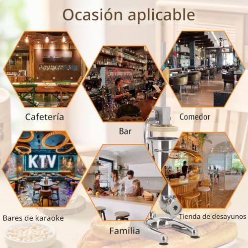 Miniatura 5 de Feiphla Máquina Para Hacer Churros Manual, Máquina Para Hacer Rellenos De Churros, Máquina Para Hacer Churros De Rosquillas Españolas Manual Comercial De 2 L, 5 Tipos De Moldes 3l