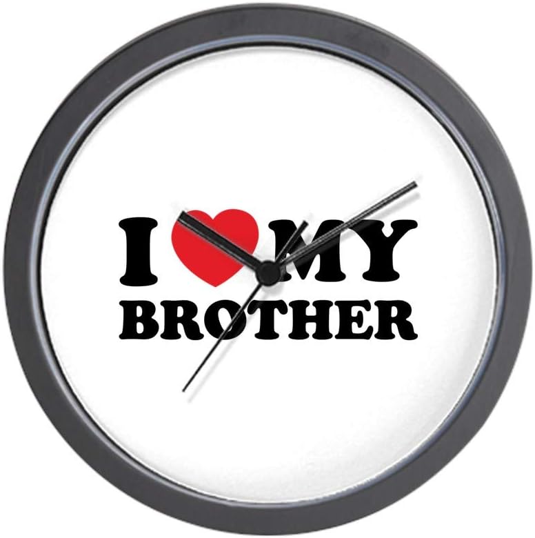 CafePress I Love My Brother 10" Wall Clock for Livingroom, Kitchen, or Office