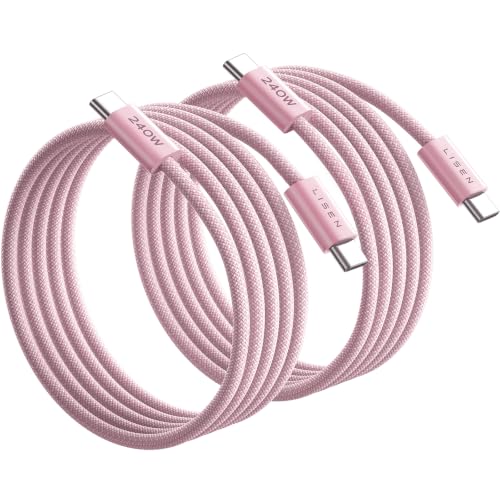 LISEN USB C to USB C Cable, 240W PS/2 Fast Charging Cable (6.6FT+6.6FT)