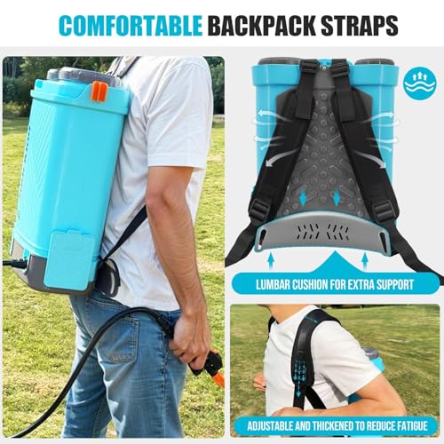 SideKing Akku Drucksprüher 16L, Rückenspritze kompatibel mit Makita 18V Akku, 7 Bar Drucksprüher mit Teleskoplanze, Lendenwirbelstütze, gepolsterte Gurte für Unkraut, Düngung, Entmoosung(Inkl. Akku)