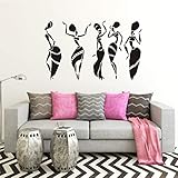 African Women Wall Decal, Africa Theme, African Sticker, African Art, Abstract Art, Abstract Decal, African Dancers, Wall Art, Africa Theme, Wall Sticker for Bedroom, LIvingroom A49 (Black)