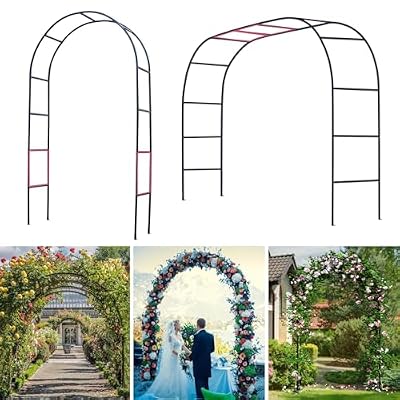 Thickened Tube Garden Arch Trellis - 4.6ft Wide x 7.9ft High or 7.6ft Wide x 6.4ft High - Trellis for Climbing Plants - Stable Garden Arbor, Wedding Arch Decorations, Birthday Party Decoration