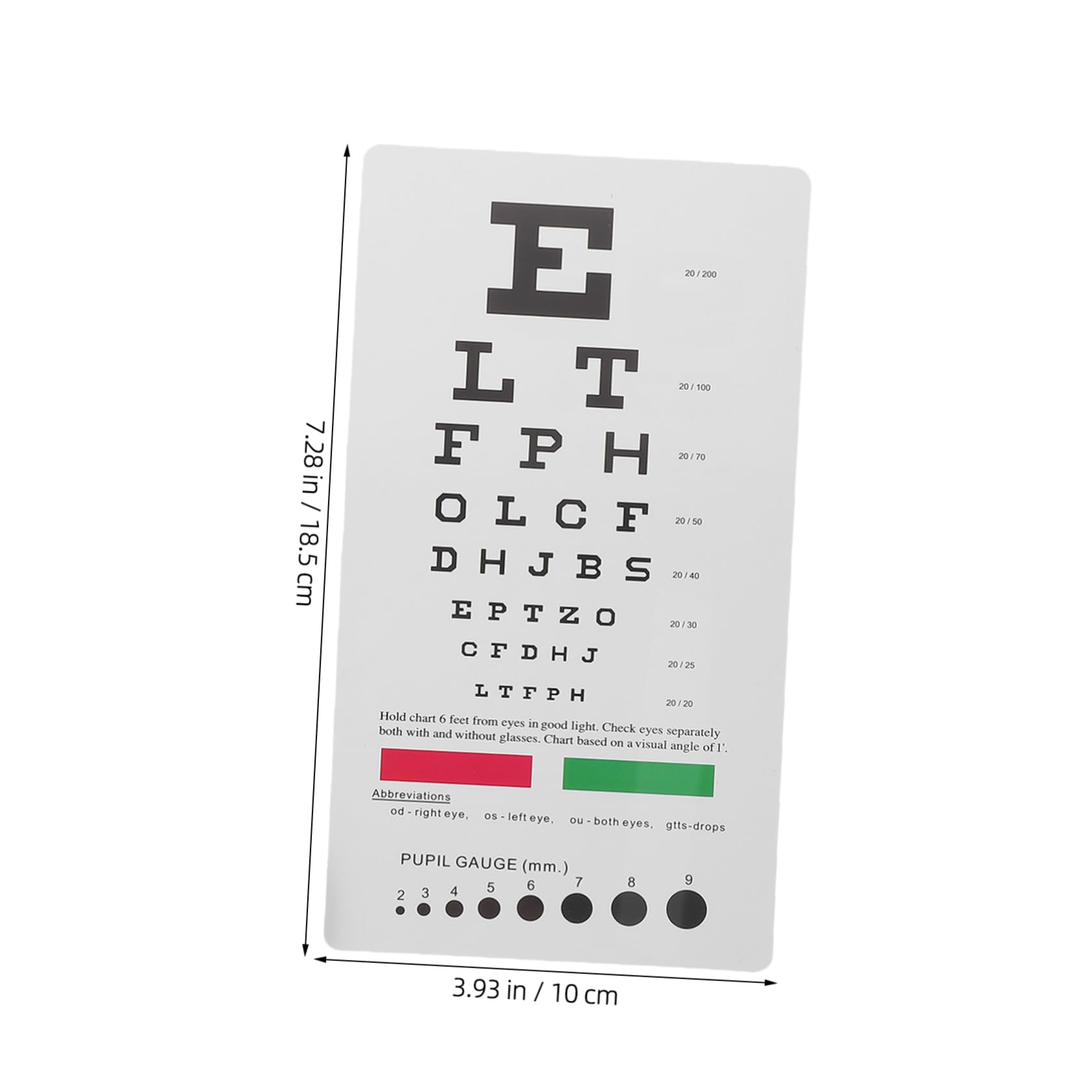 Veemoon Vision Test Eye Chart Set 6 Ft 14 in Distance Charts Eye Occluder for Glasses Fitting Wall or Hanging Essential for Optometrists Students
