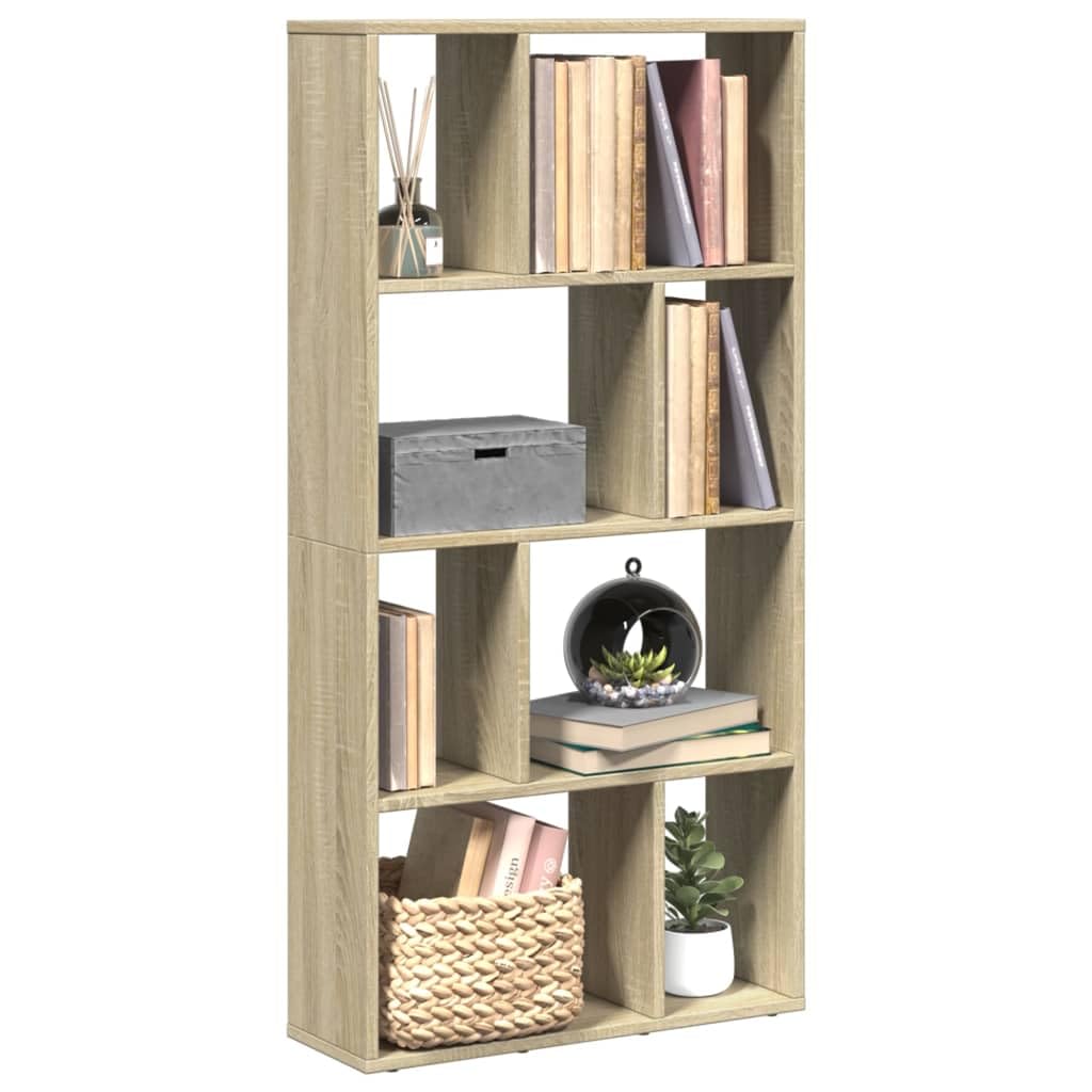 Bibliothèque / Étagère En Bois D'Ingénierie Blanc - Dimensions 60x20x120 Cm - 8 Compartiments - Charge 80 Kg - 6