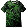Men's T-Shirt Green Leaves Summer T-Shirt Crew Neck Men's Top Classic Men's T-Shirt with Green Palm Leaves Tropical Botanical Flowers Oversize T-Shirt, 01 black, XL #2