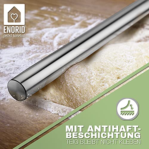 Foto von HORLAT | Edelstahl-Teigroller 40 cm - Rostfrei - Für Pizza, Kuchen, Nudelteig & Fondant