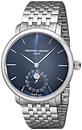 Frederique Constant Men's FC705N4S6B Slim Line Analog Display Swiss Automatic Silver Watch