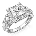 Sz 9 Sterling Silver 925 Princess Cut CZ Cubic Zirconia Halo Engagement Ring