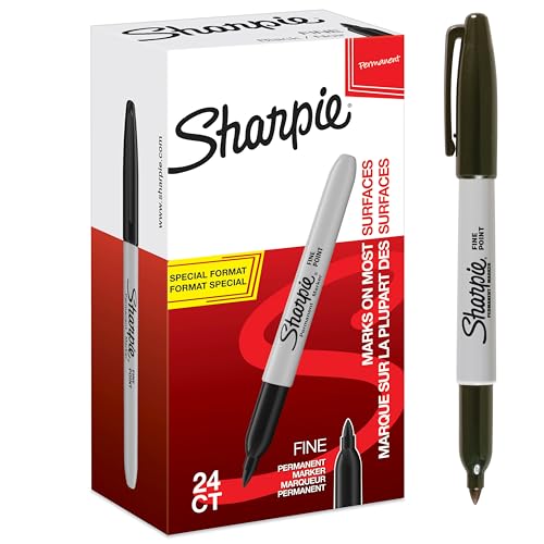 Sharpie rotuladores permanentes | punta fina | color negro | paquete de 24 marcadores | material escolar ideal