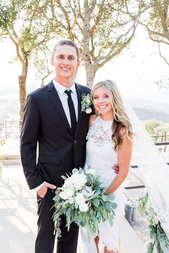 Mens Slim Fit Suits 2 Piece Wedding Suit for Men Groomsmen Suit One Button Blazer Pants Formal Prom Suit2