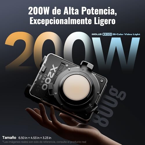 Image of ZHIYUN MOLUS X200 Bi-Color Combo 200W Video Light [Official] Handheld Professional Photography Light Portable Continuous Output Light Bowens Mount 2700K~6500K CRI≥95 TLCI≥97 Only 800g (NO Battery)