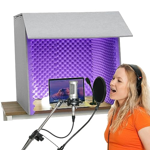 Cubierta de escritorio aislante acústico WORDFUN, cabina portátil para grabación y aislamiento de sonidos, para oficina y estudio miniatura 1