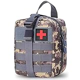 El botiquin ifak vacio está hecho de tela oxford de grado militar 1000D de alta calidad y tiene 2 correas de hombro Molle resistentes y duraderas para sujetar de forma segura bolsa primeros auxilios a cinturones, mochilas de montañismo, chalecos tácticos y paneles molle.