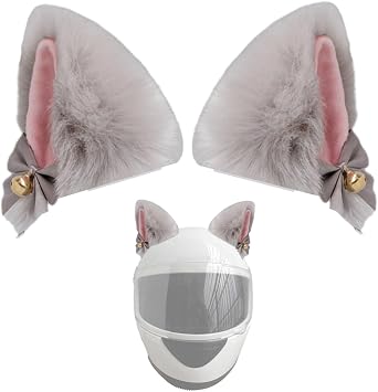 1 Pair Gold Bell Cat Ears Helmet Decorations Cute Helmet Ears Helmet Horns Motorcycle Bicycle Ski Helmet Accessory