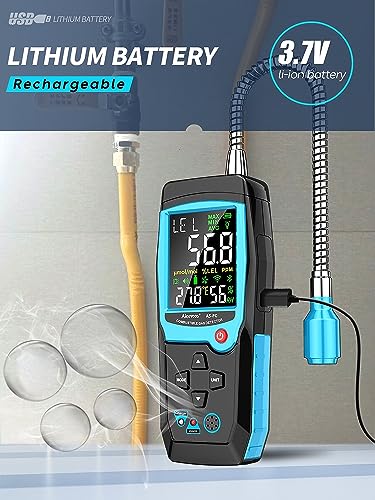 Aicevoos Natural Gas Detector with Gas Concentration Display Locating The Source of Propane, Natural Gas, and Combustible Gas Leak for Home and RV (Rechargeable)