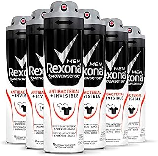 Kit Desodorante Aerosol Rexona Antibacterial+Invisible Men 150ml - 6 Unidades