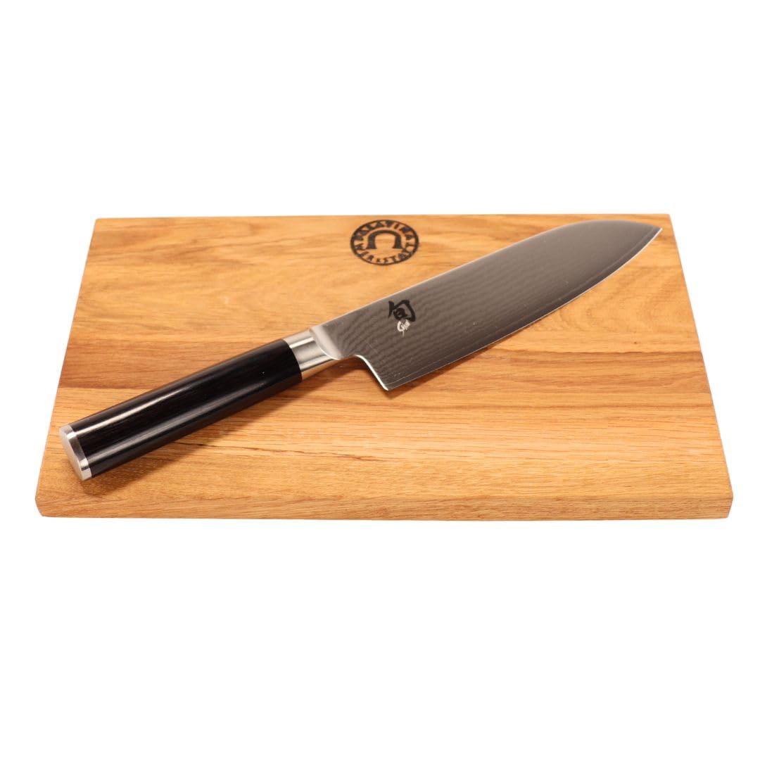 Kai Shun DM-0702 - Juego de cuchillos japoneses ultraafilados y tabla de cortar 100% hecha a mano