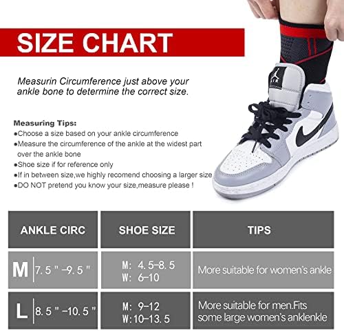 Ankle Brace Set of 2 Compression Support Adjustable Sleeve for Injury Recovery, Joint Pain and More, Arch Brace Support & Foot Stabilizer, Ankle Wrap Protect Against Ankle Sprains or Swelling