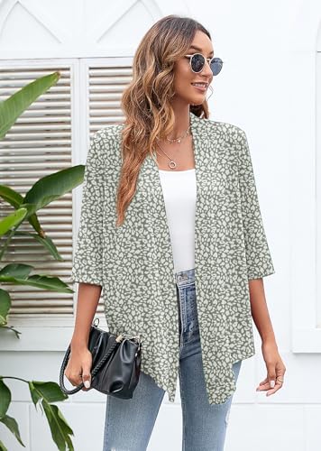 Image of Heymoments Women's Lightweight Open Front Cardigans 3 /4 Sleeve Casual Soft Drape Fall Cardigan S-2XL