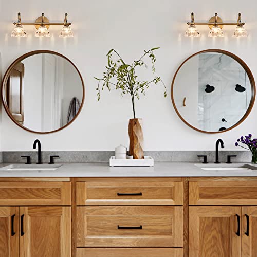 Offdarks Bathroom Vanity Light Fixtures Matte Brass Vintage Vanity Lighting Fixture Over Mirror 3 Lights Wall Sconce For Bedroom Dressing Room Living Room Hallway #TOP7